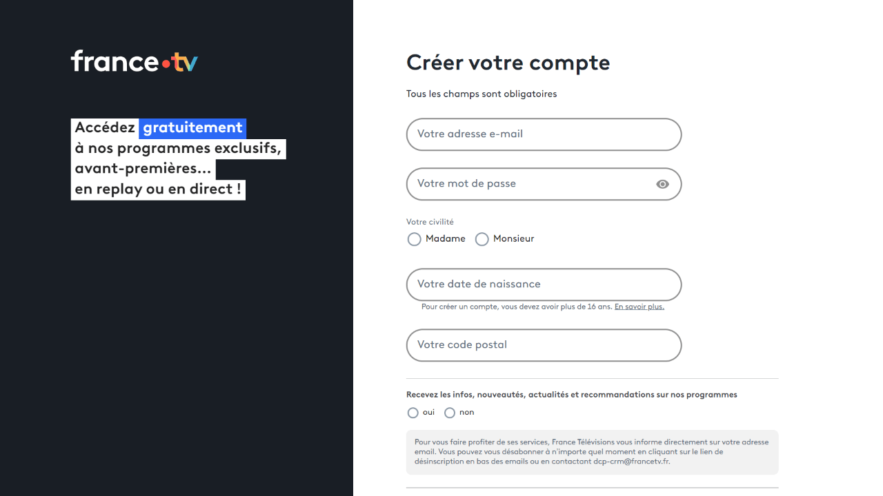 france tvの会員登録